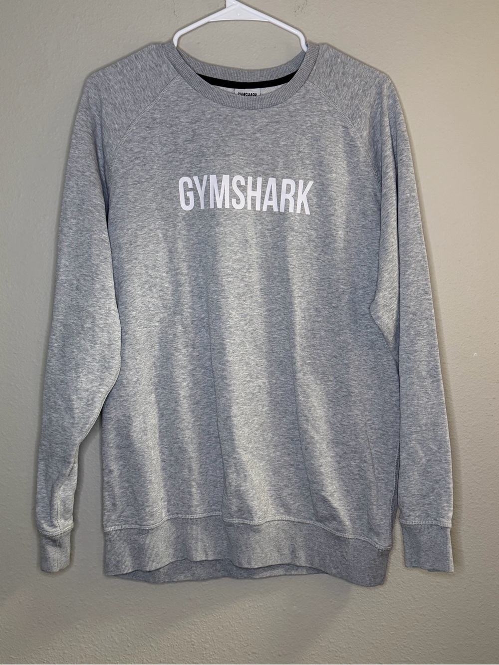 Gymshark Sweatshirt Mens M Gray Spellout Logo Crewneck Pullover